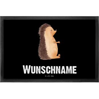 Mr. & Mrs. Panda Fussmatte personalisiert Igel Liebe 40 x 60 cm - Personalisierte Geschenke, Hochzeitstag, Fußmatte, Verlobung, Hochzeit, Personalisierter Fußabtreter, mit Namen, personalisierbar
