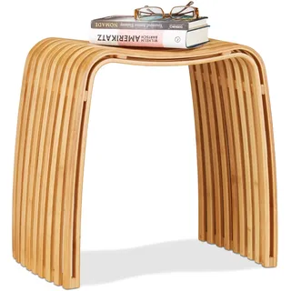Garderoben hocker Badezimmer Schemel 100 kg 2er Set Bambus Hocker Flur Hocker