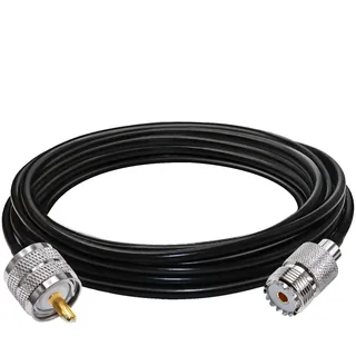 TUOLNK UHF-Buchse auf UHF-Stecker Verlängerungskabel SO239 HF-Koaxialkabel RG58 PL259 verlustarmes Koaxialkabel für Funkgerät/CB-Funk/Wireless-LAN-Geräte UHF-Kabel 5 m
