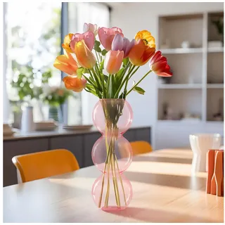 Navaris Tischvase Deko Vase modern rosa - Wohnzimmer Blumenvase - Glasvase Blasenform (1 St) rosa