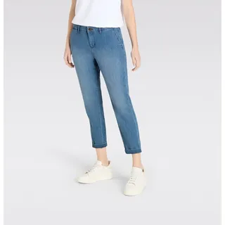MAC Slim-fit-Jeans "CHINO turn up", Damen, Gr. 48, N-Gr, blau (venice beach wash), Denim/Jeans, Obermaterial: 98% Baumwolle, 2% Elasthan, unifarben, slim fit knöchelfrei, Jeans Slim-fit-Jeans, im Five-Pocket Style
