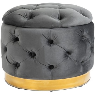 HOMCOM Polsterhocker Sitzhocker im Vintagestil grau