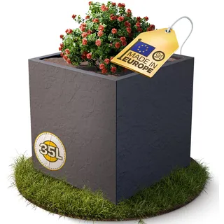 Ondis24 Pflanzkübel Blumenkübel Blumentopf Vulkan 40 mit Wasserspeicher Winterfest (Anthrazit)