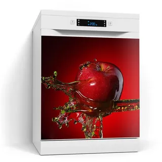 DEQORI Magnetfolie 'Flüssigkeit trifft Apfel', Spülmaschine Magnetmatte magnetisch Magnetfolie Folie Schutz rot 60 cm x 60 cm