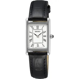 Seiko Quarz Rechteckig Leder 28 mm SWR053P1
