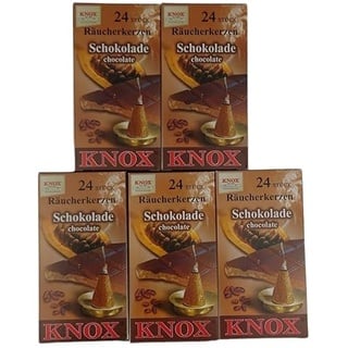 Set 5 x24 Räucherkerzen Knox (Größe M) Weihnachtliche Gewürze / Mischungen / Klassisch Herb/ Exotisch (Schokolade 013320)
