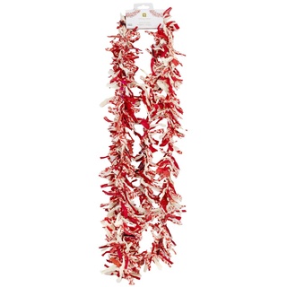Talking Tables wiederverwendbarer Stoff, rot-weißes Weihnachtsbaum-Lametta, aus 100% recycelten Baumwollresten, ethisch unbedenklich in Indien, genießen Sie viele Weihnachtsfeiern, hergestellt 3 m