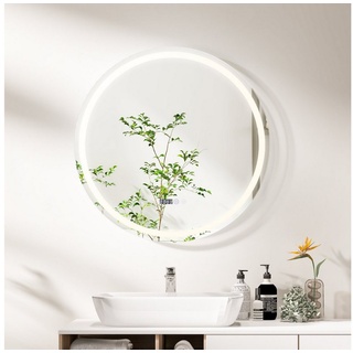 COSTWAY Badspiegel LED Spiegel, Touch mit Beleuchtung Rund