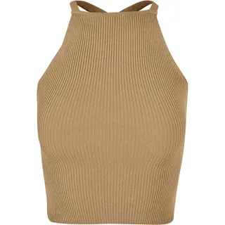 URBAN CLASSICS Rib Knit Crossed Back Top Beige XL