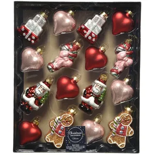 Dadeldo Living & Lifestyle Baumkugel 16er-Set Glas 19cm bunt Weihnachtsdeko Baumschmuck