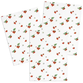 Kracht Geschirrtuch Erdbeere, (Set, 3-tlg., 3-teilig), 3er Pack Geschirrtücher (3 Stück), ca. 50 x 70 cm, Halbleinen bedruckt rot