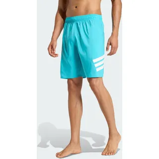 adidas 3-Streifen 8-Inch Herren Badehose, türkis - lucid cyan/white XL