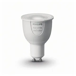 Philips LED-Filament Philips Hue 6.5W GU10 RGBW Leuchtmittel für smartes Licht., RGBW (farbiges und weißes Licht), RGBW (farbiges und weißes Licht) blau