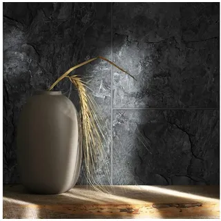 Marburg Vliestapete Fliesenoptik 10,05 m x 0,53 m Schwarz/Grau 45765