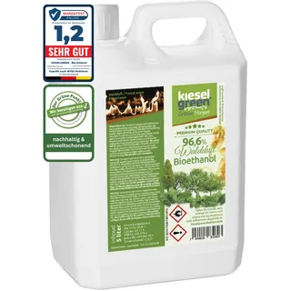 KieselGreen Bioethanol 5 Liter mit Duft für Ethanol-Kamin, viele Sorten - Bio Ethanol als Raumduft in vielen Duftnoten - Parfüm für Bio Ethanol Kamin Indoor oder Bioethanol (Waldduft, 5L)