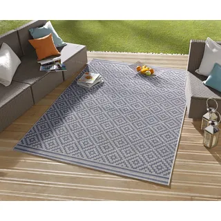 HANSE HOME Raute Outdoor-Teppich 200 x 290 cm Blau/Weiß