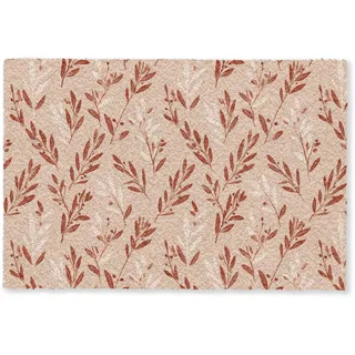 MuchoWow© Fußmatte innen Schmutzmatte Fußabtreter Türmatte Vorleger | 40x60 cm - Entrance Mat Abtreter Schmutzmatten Eingangsbereich Floor Mats Zweige - Muster - Beeren - Cremefarben