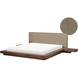 Beliani Bouclé ZEN 180 x 200 cm Braune Esche