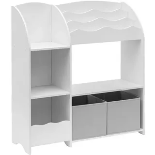 Mobili Rebecca Kinderregal Spielzeugregal 90 x 93 x 30 cm MDF weiß
