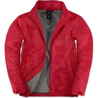 B&C JM825 | Herren Multi-Active Jacke mit versteckter Kapuze - Farbe: Red/Warm Grey - Größe: S - Rot - S