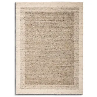 Paulig Teppiche Webteppich Double D 170 x 240 cm Schurwolle Braun Hellbraun