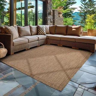 Carpettex In- & Outdoor Teppich 200x290 cm Braun Waschbar Wasserfest