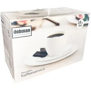 Expo-Börse Dobman Porzellan Kaffeeservice weiß 18 tlg Geschirrset rund für 6 Personen