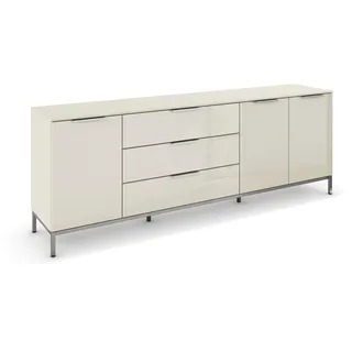 Rauch Kombikommode 200 x 72 x 42 cm Beige / Glas Beige (Champagner)