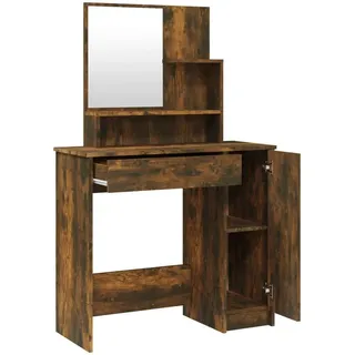 vidaXL Schminktisch mit Spiegel Räuchereiche 86,5x35x136 cm
