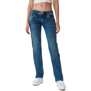 LTB Damen Jeans Valentine Straight Fit Straight Fit Blau Lapis Wash Tiefer Bund Reißverschluss L 36