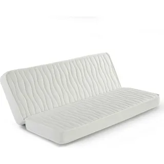 Matratze Clic clac 130x190 cm für Schlafsofa, 13 cm Höhe, Stretch-Stoff mit Sicherheitsumrandung - Weiß