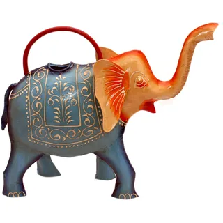 Gießkanne Elefant aus Metall – Tierform Gießkanne für Garten & Balkon, dekorativ & nostalgisch, Handgießkanne für Pflanzen, originelles Geschenk für Gartenfreunde, Indischer Stil