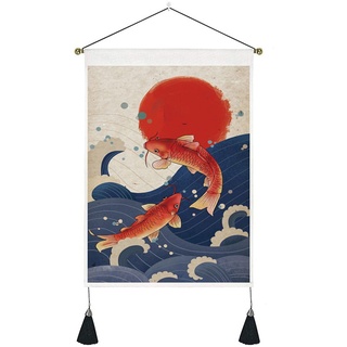 Betos kleine Wandteppiche, große Welle Wandteppiche im japanischen Stil, Koi-Fisch-Wandteppich, Wand-Dekor-Malerei-Wandbehang-Wandteppich, Heimdekor
