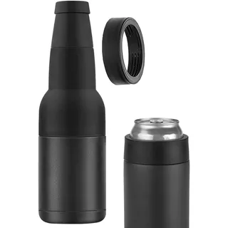 Bierkühler für Flaschen, Bierflaschenkühler, isolierter Dosenkühler für Bierflasche, Vakuum-Bierflaschen-Isolator, Outdoor-Getränkekühler für Bier und Getränke, ultradünner Flaschenhalter für 340 ml