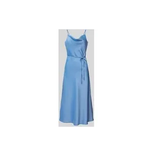 Cocktailkleid mit Bindegürtel Modell 'Thea', Hellblau, 40
