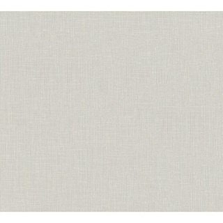 AS Creation Metropolitan Stories Vliestapete Textil-Optik  (Hellgrau, Uni, 10,05 x 0,53 m)