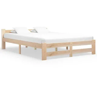 vidaXL Massivholzbett 140 x 200 cm Braun
