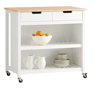 SoBuy Kücheninsel, Weiß, Holzwerkstoff, 100x94x60 cm, Küchen, Küchenmöbel, Kücheninseln