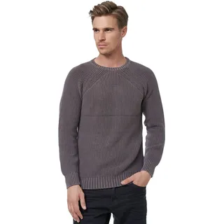Strickpullover RUSTY NEAL, Herren, Gr. XL, grau (stein), 50% Polyacryl, 50% Baumwolle, unifarben, normal, Rundhals, Pullover Strickpullover, im einfarbigen Design