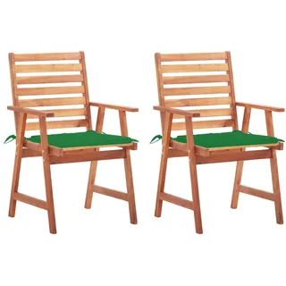 vidaXL Gartenstuhl 61 x 62 x 22,5 cm grün 2 St.
