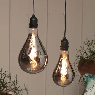2er Set LED Outdoor Hängelampe mit Batterie und Fernbedienung, 2er Set aus A100 und A130, 10x20 + 13x23 cm, batteriebetrieben, für außen