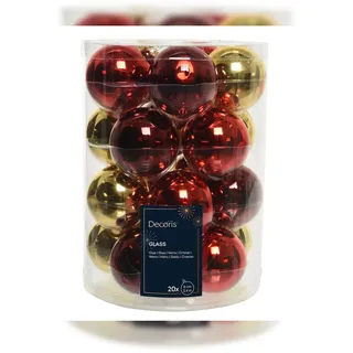 Christmas Decorations Weihnachtskugeln Glas 6cm glänzend Christbaumkugeln Weihnachtsbaumkugeln Christbaumschmuck Weihnachtsbaumschmuck, Weihnachten Rot Gold Mix