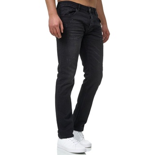 John Kayna Slim-fit-Jeans Herren Jeans Hose Slim Fit Männer Skinny Denim Designerjeans 600JS (Jeanshose Designerjeans Bootcut, 1-tlg) Freizeit Business Casual schwarz