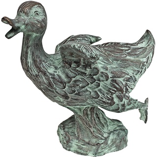 Design Toscano Tanzende Ente des Lindell-Teichs, Gartenstatue aus Bronzeguss