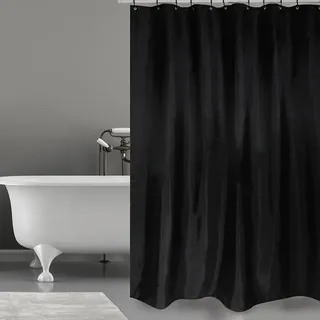 MSV Anti-Schimmel Duschvorhang - Anti-Bakteriell, waschbar, wasserdicht, Polyester, 180x200cm Schwarz