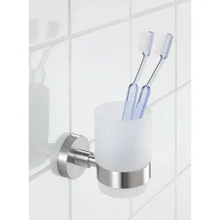 Wenko Zahnputzbecher Edelstahl/Glas Transparent
