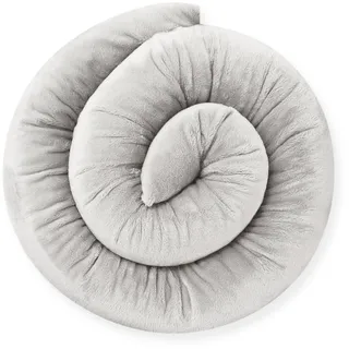 Bebeloo Bettschlange Bettrolle Bettkissen Seitenschläferkissen Stillkissen Kuschelkissen Bettumrandung Zugluftstopper(Grau, 300 cm)