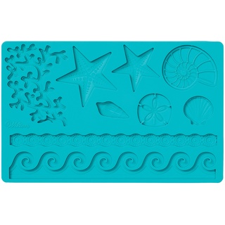 Wilton Fondant und Gum Paste Mold Sea Life Silikonform, Silikon, blau, 12 x 25 x 0,5 cm