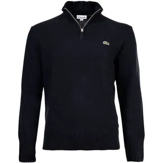LACOSTE Herren Pullover - Troyer-Kragen, Rippstrick, Wolle Dunkelblau 2XL