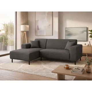 OTTO home Ecksofa ARROS L-Form mit Wellenunterfederung, Maße B/T/H: 235/163/81 cm, incl. Zierkissen, mit Recamiere rechts/links bestellbar, auch in Cord schwarz
